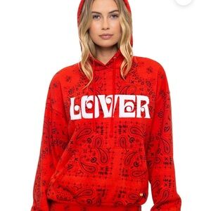 Aviator nation BANDANA LOVER RELAXED PULLOVER HOODIE - RED